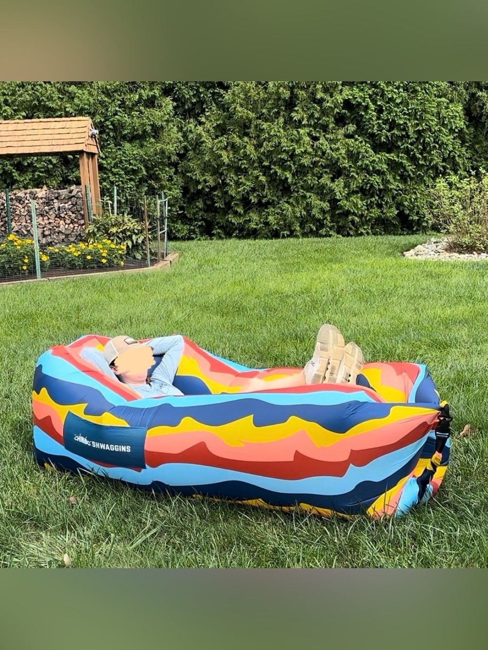 Chillbo Shwaggins Inflatable Couch, Desert Daydream Multicolor, No pump needed